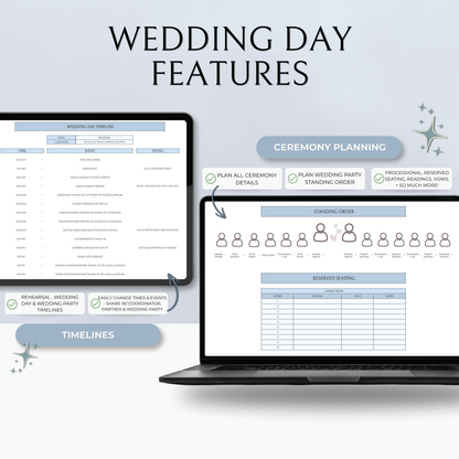 The Complete Wedding Planning Spreadsheet - Something Blue Edition