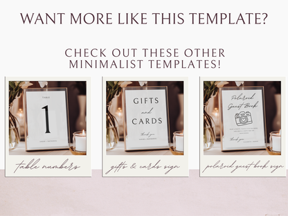 Minimalist Bar Menu Sign Template | Customizable