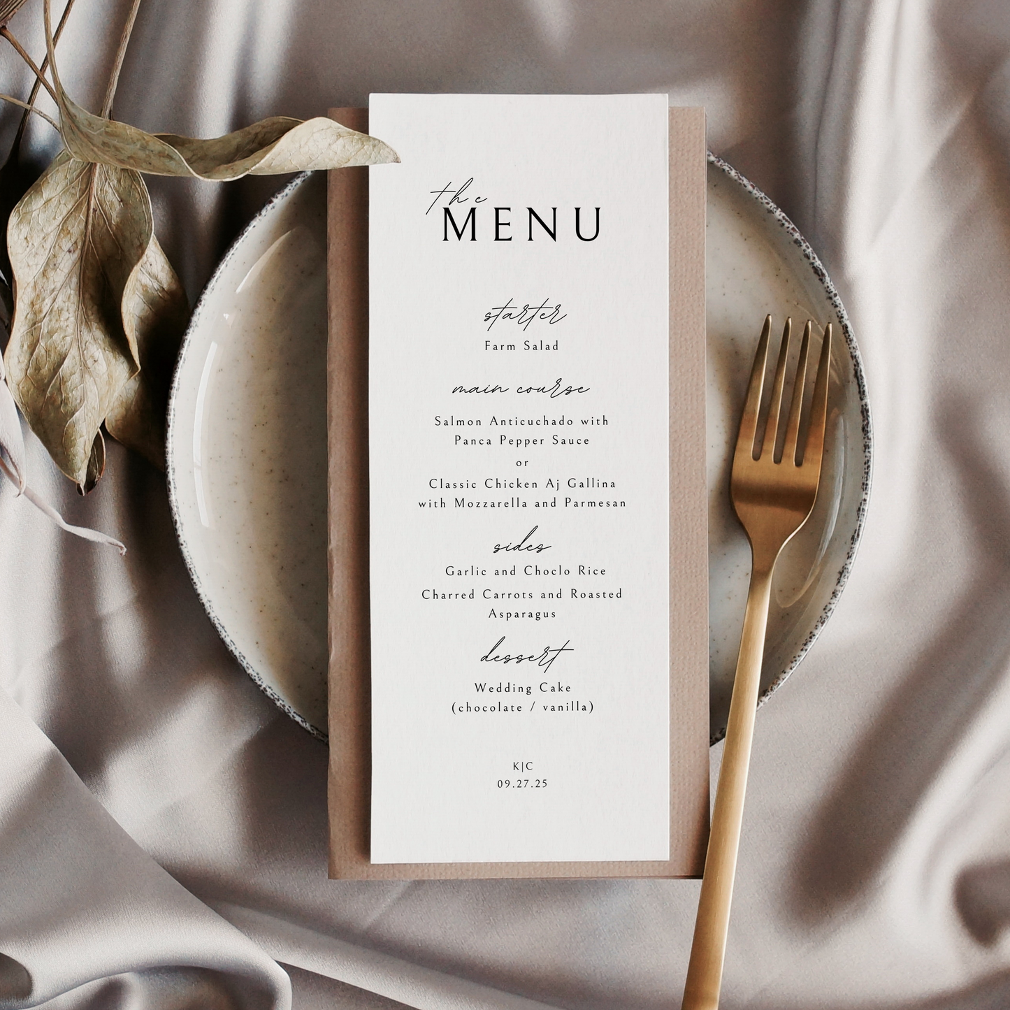 Minimalist Menu Template | Customizable