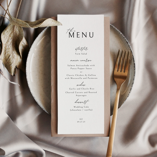 Minimalist Menu Template | Customizable