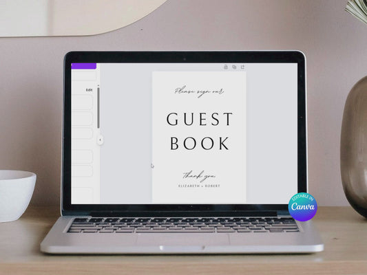 Minimalist Guest Book Sign Template | Customizable & Ready-to-print