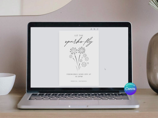 Minimalist Fireworks Send Off Sign Template | Customizable & Ready-to-print