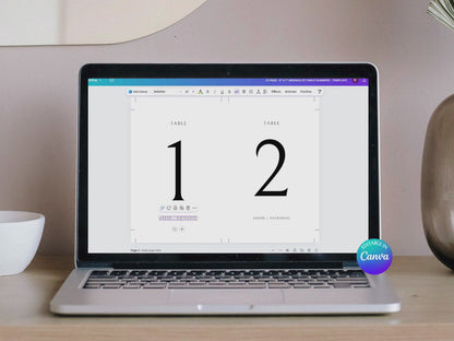 Minimalist Table Number Signs Template | Set of 30 | Customizable & Ready-to-print